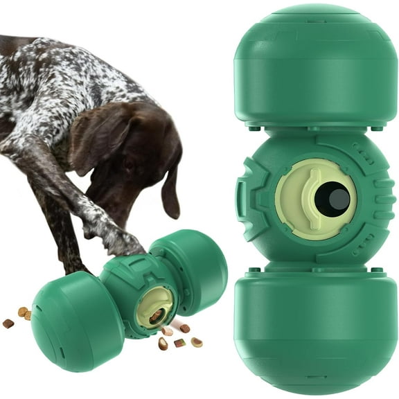 KADTC Dog Treat Dispener Toys Rolling Giggling Indestructible Puzzle Feeder Toy Adjustable Food Dispensing Speed for Medium/Large Aggressive Chewers Breed