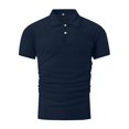 thumbnail image 3 of Camisa de manga corta transpirable para hombre, verano, ocio, cultura, azul marino/2XL, 3 of 4