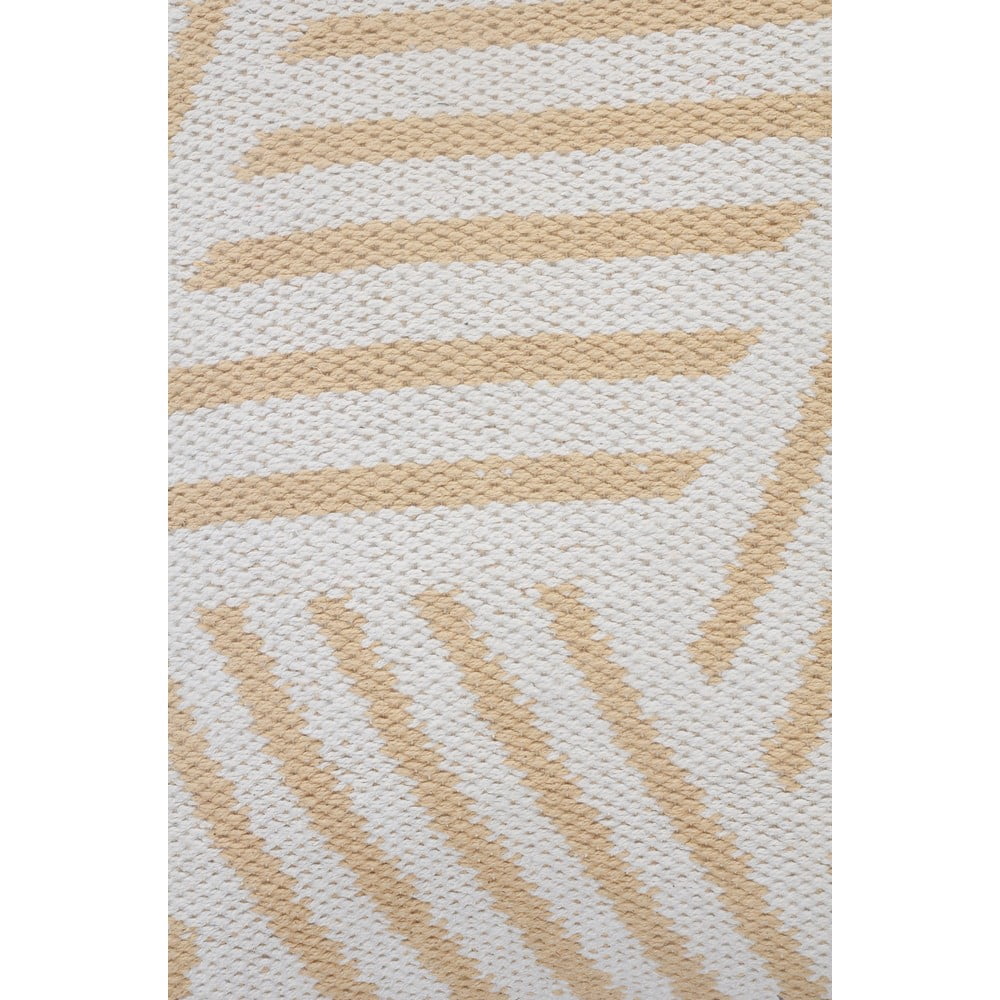Ox Bay 20" x 20" Hand-Woven White/ Tan Geometric Organic Cotton Pillow Cover