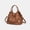 Brown, variant on Woven Leather Bucket Bags for Women, Drawstring Crossbody Hobo Purses and Shoulder Handbag