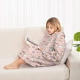 thumbnail image 4 of Ballerina Unicorn Princess Pattern Blanket Hoodies for Kids 6-13YR Oversize Wearable Blanket Hoodies for Boys Girls Teens, 4 of 7