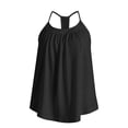 thumbnail image 5 of Womens Halter Tops with Built in Bra Padded Ribbed Supportive Spaghetti Strap Cropped Shelf Bra Tank Workout Tops Casual Loose Fitted Tank Tops Camisole Tops Sleeveless Tops Sports Yoga Shirts Black, 5 of 5