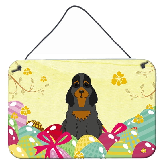 Carolines Treasures BB6093DS812 Easter Eggs Cocker Spaniel Black Tan Wall or Door Hanging Prints