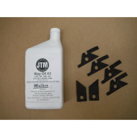 (1) quart WAY OIL #2 Way Lube 68 and (6) pc WAY WIPER KIT M1601 Bridgeport Mill