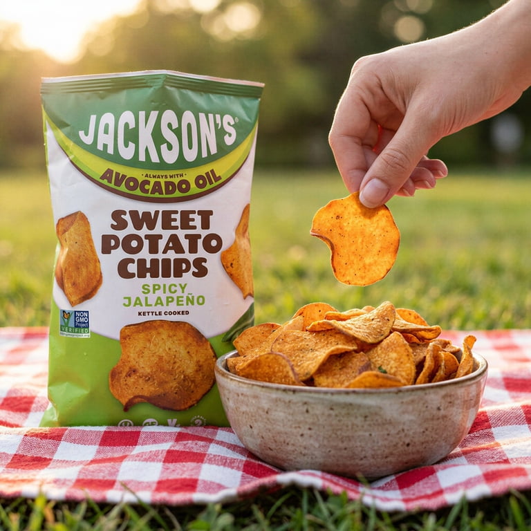Jackson's Sweet Potato Spicy Jalapeno Chips, Avocado Oil, Free of