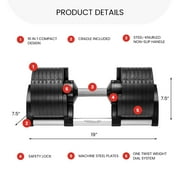 NUOBELL Adjustable Dumbbells Pair 5-80 lbs : the Adjustable Dumbbell Set to Replace 16 Sets of Dumbbells. Add Nuobell Dumbbells 80lb and Free Weights to Your Home Gym. Just Twist the Handle to Adjust