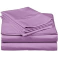 thumbnail image 3 of 100% Egyptian Cotton 700 Thread Count 4pc Round Bed Sheet Set with27 Inch Deep Pocket Size 96" Diameter Color Lavender Solid, 3 of 5