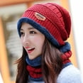 thumbnail image 3 of Grandest Birch 1 Set Unisex Winter Hat Scarf Set Thick Soft Plush Knitted Elastic Anti slip Neck Head Cold Resistant Outdoor Skiing Camping Beanie Neck Wrap Set, 3 of 8