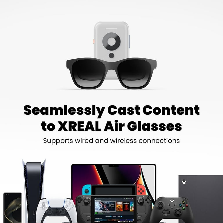  XREAL Air AR Glasses, Smart Glasses with Massive 201  Micro-OLED Virtual Theater, Augmented Reality Glasses, Watch, Stream, and  Game on PC/Android/iOS–Consoles & Cloud Gaming Compatible : Electronics