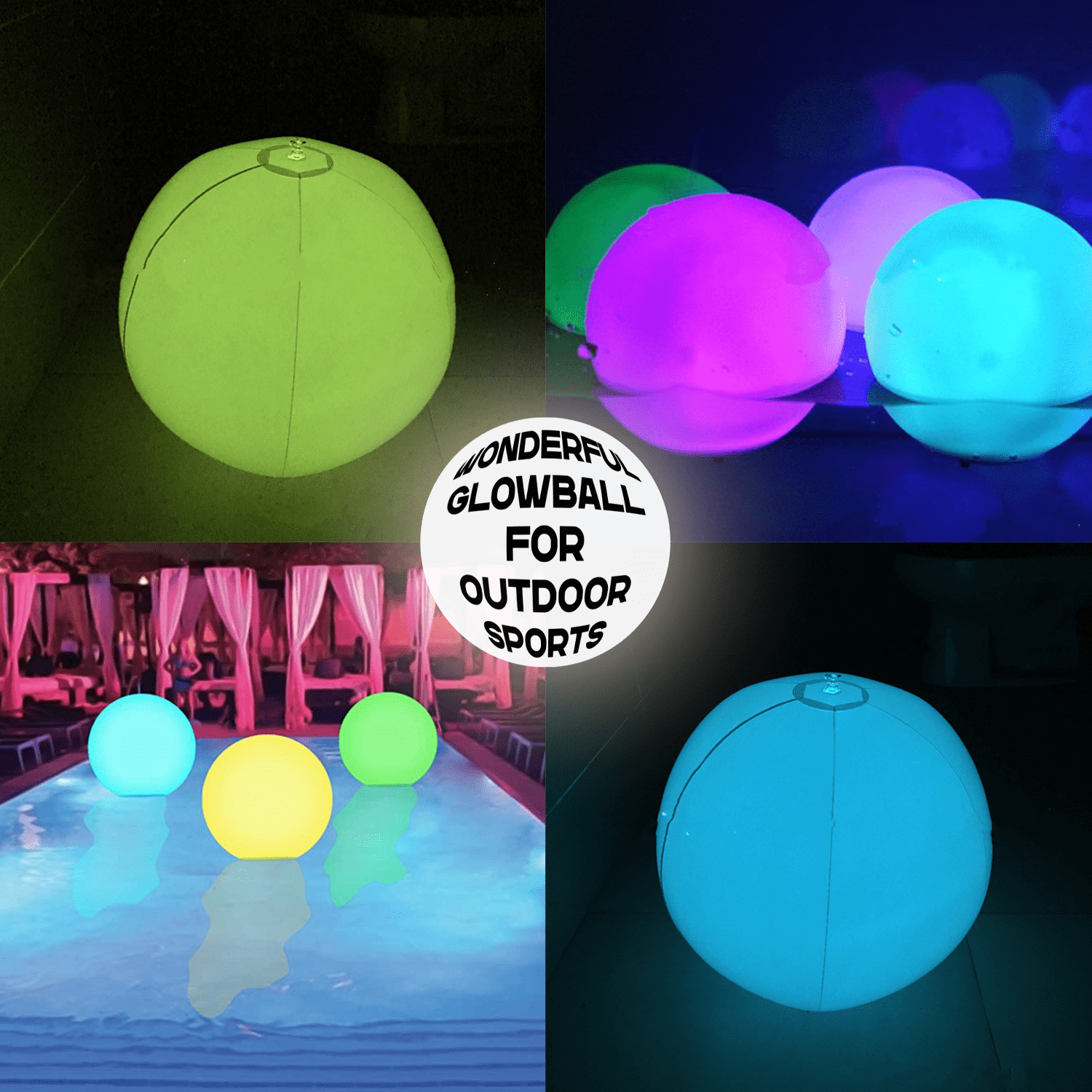 1set/2sets/4sets 4modes Waterproof Light Color Changing Led Toys for Party Halloween Inflatable Floating Beach Ball Home Remote Control Pool Flashing Floating Battery Powered Ball 