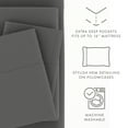 thumbnail image 5 of Noble Linens 4 Piece Solid Microfiber Bed Sheet Set, Gray, TwinXL, 5 of 10