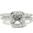 thumbnail image 1 of 3/4ct Pave Halo Diamond Briadal Ring Set Setting 14K White Gold, 1 of 2
