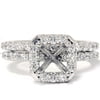 Pompeii 3/4ct Pave Halo Diamond Ring Set 14K White Gold (G/H,I1)