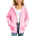 thumbnail image 5 of Squevariel Zip up Hooded Sweatshirt Kids Lightweight Solid Fashion Hooded Sweatshirt with Front Pockets 4-15 Years, 5 of 5