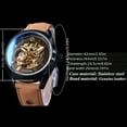 thumbnail image 4 of Fashion Casual Men Skeleton Mechanical Watches Luminous Hand Blue Light Glass Design Display Breathable Leather Strap Sport Wristwatch, 4 of 12