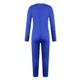 thumbnail image 4 of UoCefik Zip Front Thumbhole Long Sleeve Bodycon Cute Ribbed Romper Full Bodysuit Blue S, 4 of 5