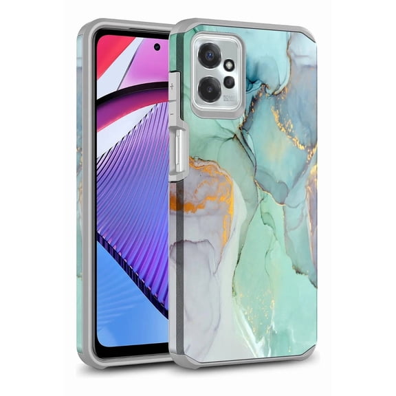 Rosebono Compatible With Motorola Moto G 5G 2023 Case Slim Hybrid Shockproof Hard Cover Graphic Fashion Colorful Skin Cover Armor Case for Motorola Moto G 5G 2023 (White Marble)