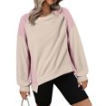 thumbnail image 4 of Waffle Long Sleeve Shirts for Womens Fashion Colorblock Pullover Sweatshirts High Low Tunic Tops, 4 of 8