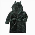 thumbnail image 3 of NOLDARES Boys Girls Fleece Robe Hooded Toddler Soft Bathrobe Pajamas Sleepwear for Kids Girls,Green,5-6 Y, 3 of 9