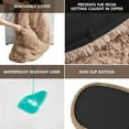 thumbnail image 5 of Orthopedic Calming Dog Bed for Large Dogs, Anti Anxiety Pet Beds with Supportive Foam, Removable Washable Oval Pets Couch, Fluffy Cuddle Bolster Cushion, Beige, 5 of 6