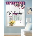 thumbnail image 2 of 4th of July Red Blue Tie Up Curtains for Window, Thermal Insulated Balloon Shade Adjustable Rod Pocket Curtains Valance Panels for Kitchen Bathroom Cafe 52 x 45 Plaid Daisy Welcome, 2 of 6