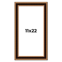 11x22 Frame Gold Brown Plein Air Vintage Solid Wood Picture Frame | 1.75 Inches Moulding Width |