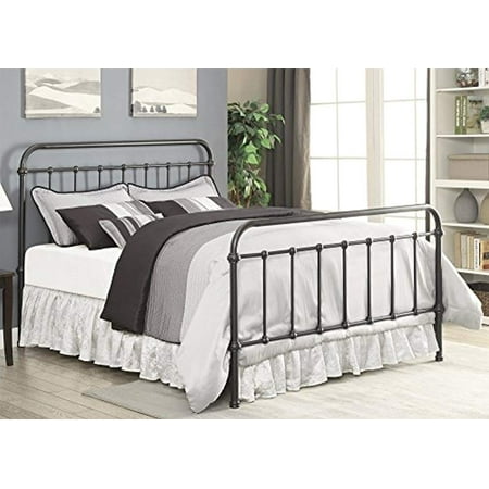 Contemporary Sleek Eastern King Bed - Coaster Company Livingston Metal Bed; Eastern King Bed; Dark Bronze