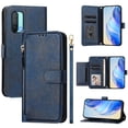 thumbnail image 1 of Funda para Oneplus NORD CE 5G con cremallera tipo cartera, tarjetero, marco de fotos, soporte y cordón, de piel sintética. azul, 1 of 5