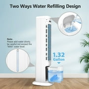 40 Evaporative Air Cooler Portable Tower Cooling Fan PRO CHOICE Oscillating Swamp Cooler, White