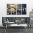 thumbnail image 1 of Old Wood Boat Jetty into Blue Sea - Sea Bridge Canvas Art Print, 1 of 3