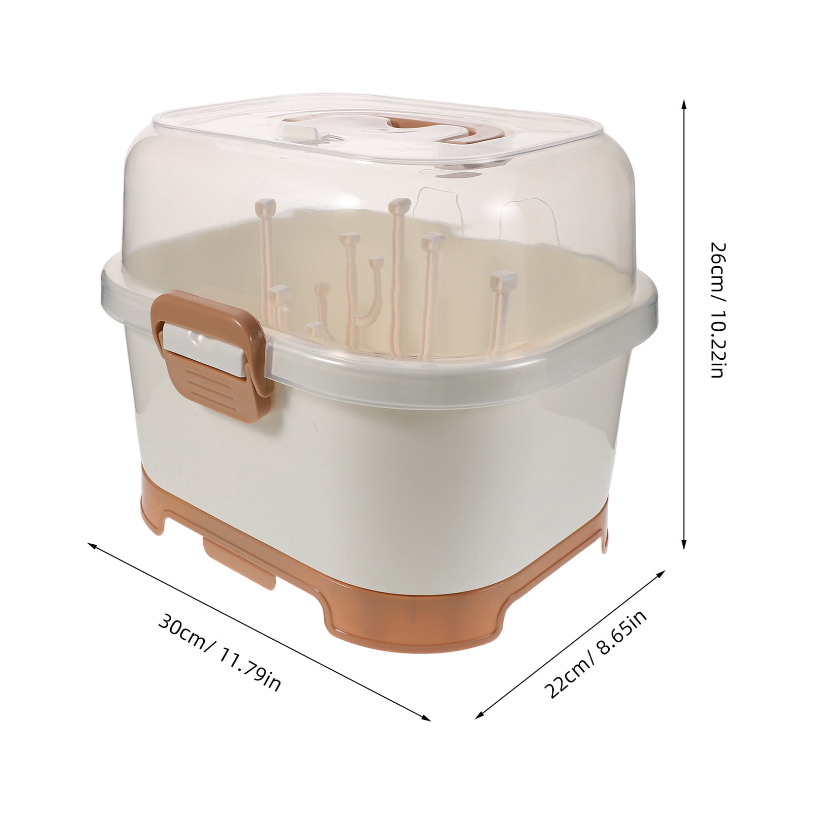 ELAYARD Portable Baby Bottle Storage Organizer Box Compact Drying Rack for Home, 9.5 x 6.5 x 4.5 Inches, Easy to Clean and Store