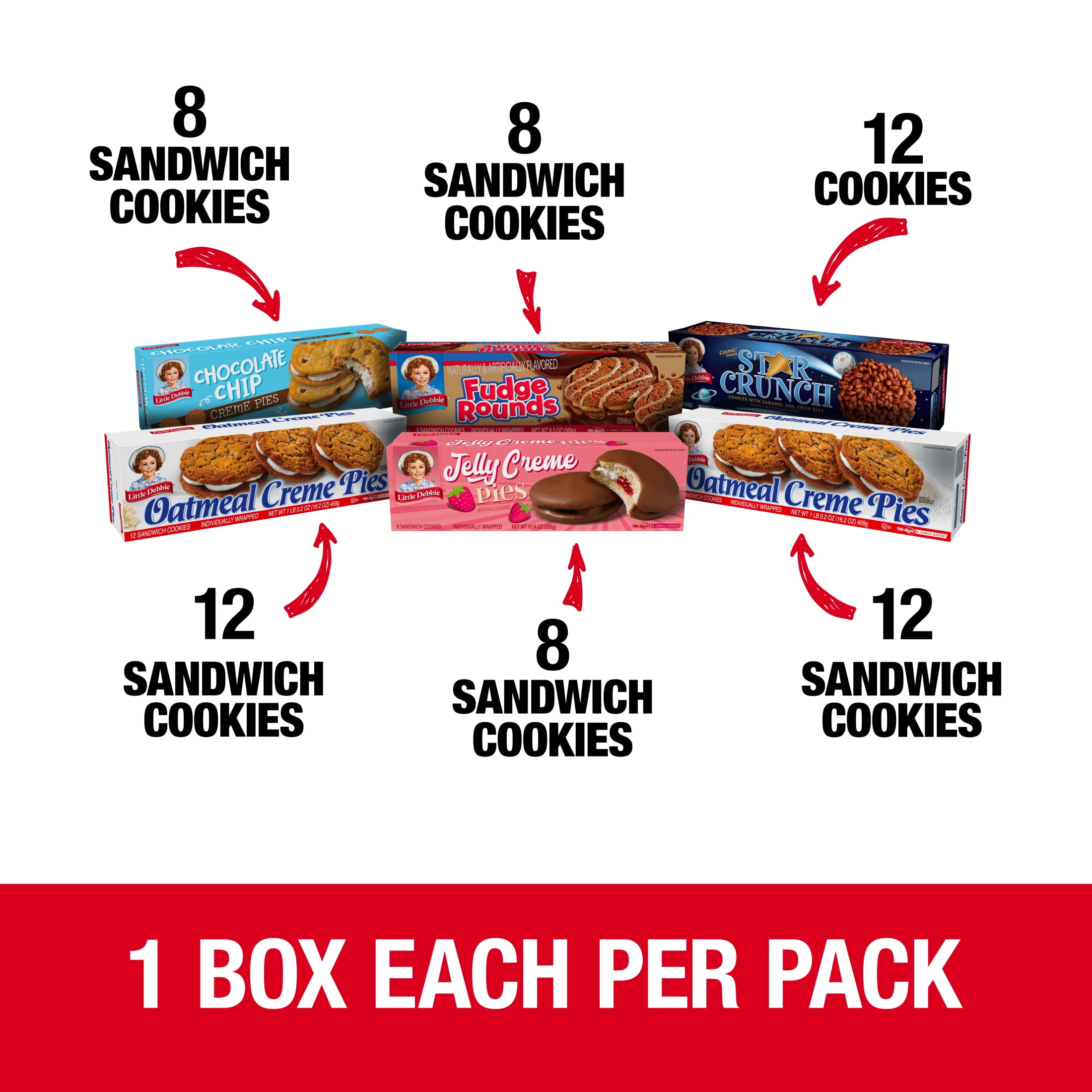 Little Debbie Cookie Variety Pack - 6 Box Assortment