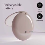Fancii Mini Taylor Compact Makeup Mirror with LED Light, Rechargeable, 10x/1x Magnifying, 4” Wide Mirror for Purse (Desert Sands)