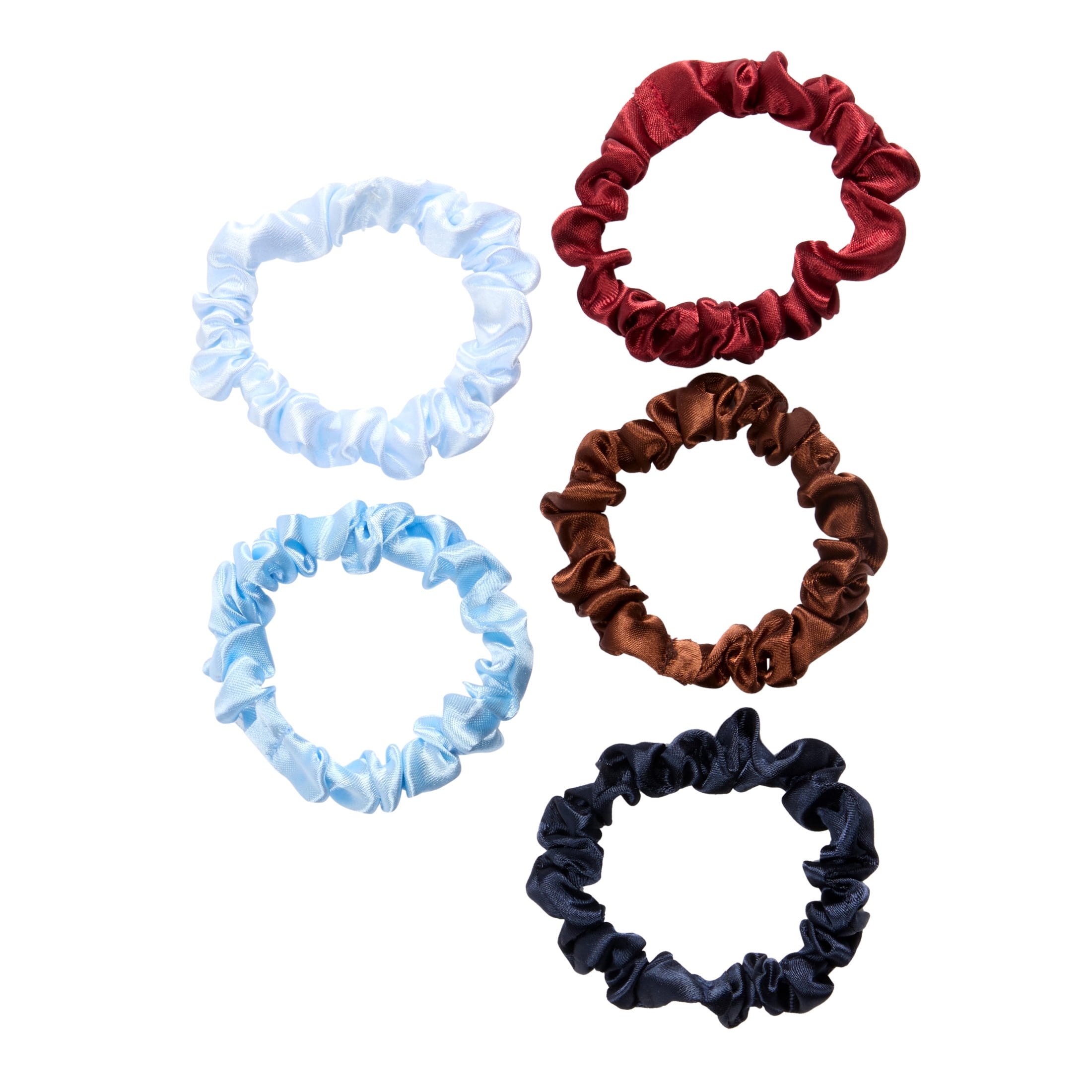 Goody x Lee Satin Thin Hair Scrunchies, No Damage, All Hair Types, 5 Pack