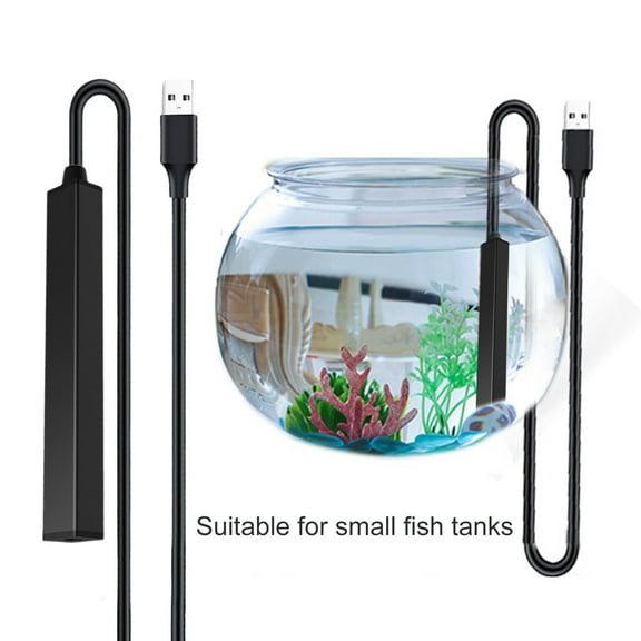 HEVIRGO Waterproof USB Fish Tank Heater, 5W Safe Low Voltage Heat-Resistant Heating Aquarium Well-sealed Fish Tank Heating Rod Submersible Heater