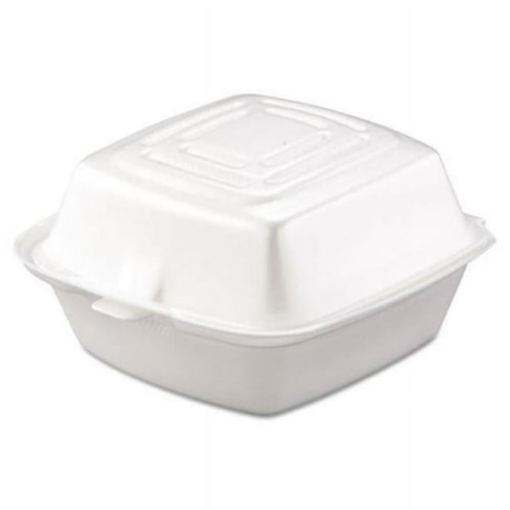 Dart DCC16MJ32 5.38 x 5.5 x 2.88 in. 16 oz Foam Hinged Lid Containers, White