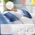 thumbnail image 2 of 3 Piece Navy Blue Ombre Duvet Cover Set California King, Microfiber Comforter/Quilt Cover with Corner Ties and 2 Pillowcases, Farmhouse Modern Gradient All Season Soft Bedding with Zipper Closure, 2 of 8