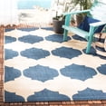 thumbnail image 2 of Safavieh Courtyard Elwyn Geometric Indoor/Outdoor Area Rug, Beige/Navy, 5'3" x 5'3" Square, 2 of 10