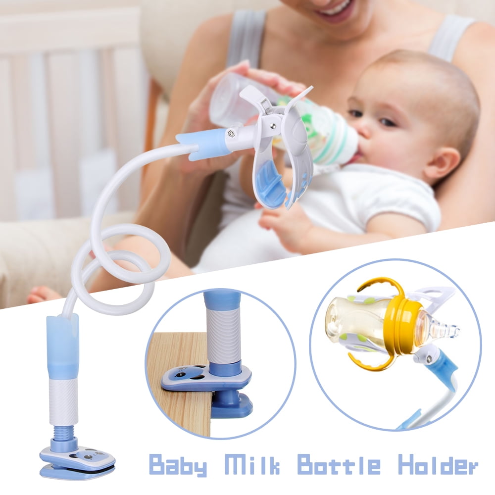 Multi-Function 360º Rotating and Arbitrary Bending Pink Bottle Holder Baby Stroller Crib Twin Baby Bottle Holder 