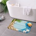 thumbnail image 3 of FJPT Non Slip Flannel Polyester Floor Mat Beach Theme With Seashells Starfish And Rope Design For Bathroom Kitchen Bedroom Decor 31.5x19.7 inch, 3 of 5