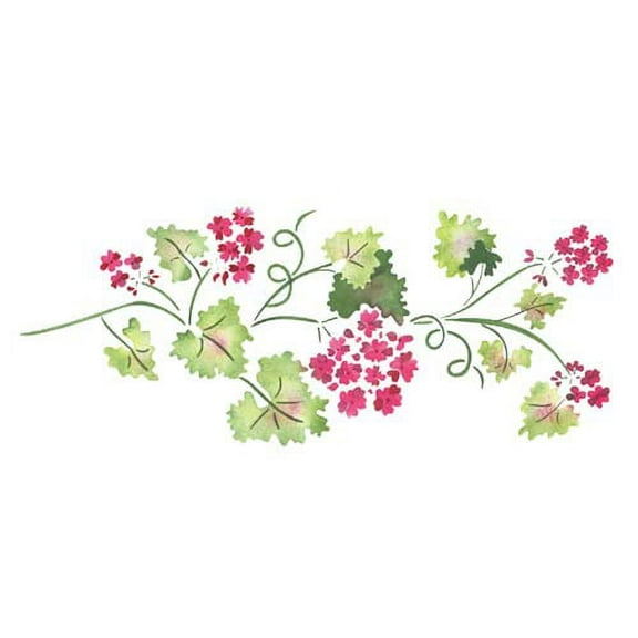 Small Geranium Wall Stencil SKU #2946 by Designer Stencils