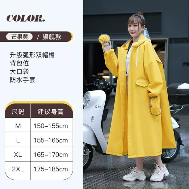 Chubasquero de cuerpo largo para hombre y mujer, poncho de lluvia de una pieza para montar en bicicleta, batería eléctrica, antitormenta