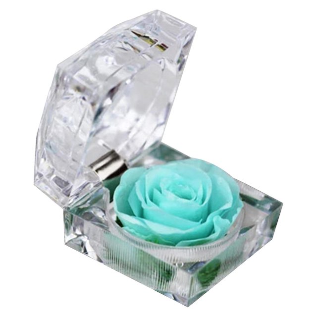 Romantic Ring Box Handmade Plastic Nice-looking Forever Rose Jewelry Box For Anniversary Jikaix - Jxlgv