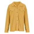 thumbnail image 4 of Yuyuzo Womens Fall Jackets Long Sleeve Turndown Collar Button down Coats with Pockets Solid Color, 4 of 6