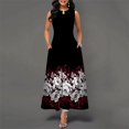 thumbnail image 1 of Vestido largo bohemio con estampado Floral para mujer, vestidos elegantes ahuecados, sexys, de cintura alta, sin mangas, para fiesta, 1 of 4