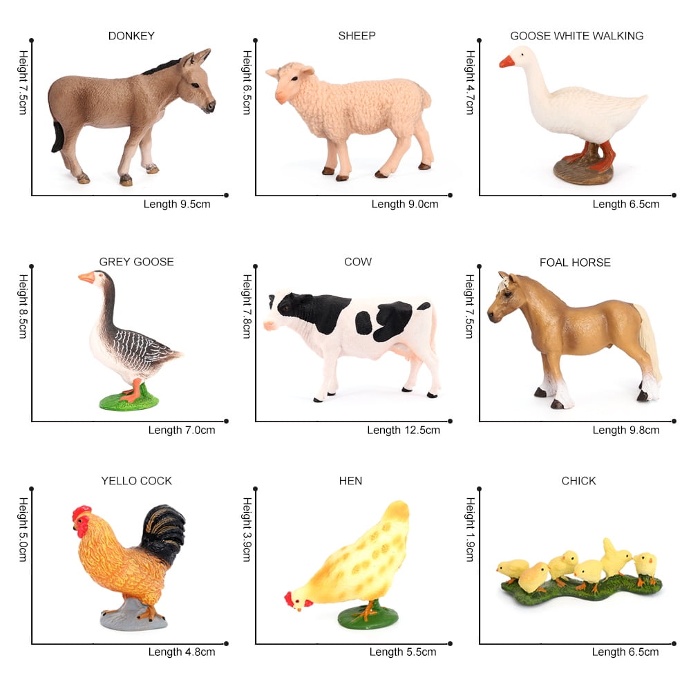 Farm Animal Figures 12PCS Large Farm Animals Toys Figurines Decoration Christmas Birthday Gift