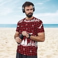 thumbnail image 4 of Wukai Christmas Tree Buffalo Plaid Print Men's Short-Sleeved Mesh T-Shirt,Quick-Dry Short Sleeve Workout T-Shirt-5X-Large, 4 of 8