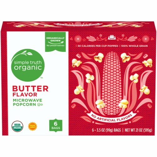2X - Simple Truth Organic Butter Flavor Microwave Popcorn-6 ct / 3.5 oz