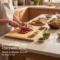 thumbnail image 5 of Kikcoin Cutting Board, 4-Piece Bamboo Wood Chopping Boards with Rack, Wooden Charcuterie Board for Kitchen, 5 of 10