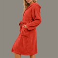 thumbnail image 2 of Gifts for Her Robe for Women Fuzzy Loungewear Oversized Hooded Women's Robes Bath Womens Bathrobe Orange, 2 of 9